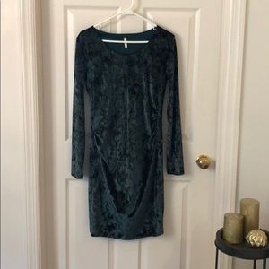 Maternity velvet fitted dress